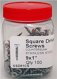 Surefast-SS-square-drive-screwSS-screw-9-x-1-Jar/100-(35395)