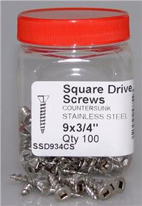 Surefast-SS-square-drive-screw-9-x-3/4-Jar/100-use-35724-(35394)