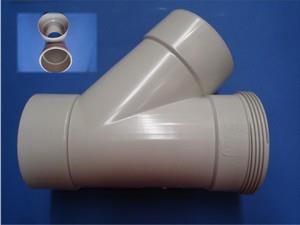 100mm-x-45-Deg--F+F-Plain-Junction-PVC-Duct-(31486)